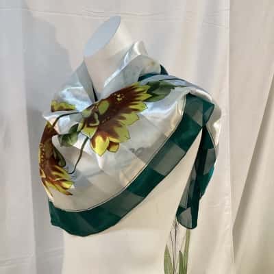 Gattinoni Womens One Size Scarf Floral / Green / White 