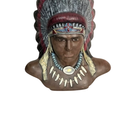 Indian Chief Porcelain Figurine Head & shoulders Bust 