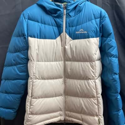 Kathmandu Womens Size 16 Blue & Cream Duckdown Jacket