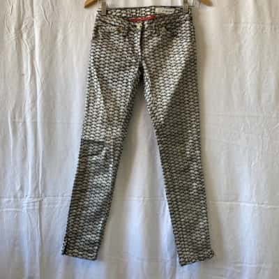 Sass & Bide Womens  Size 24 / 6 Skinny Jeans Black  / Gold / Silver 