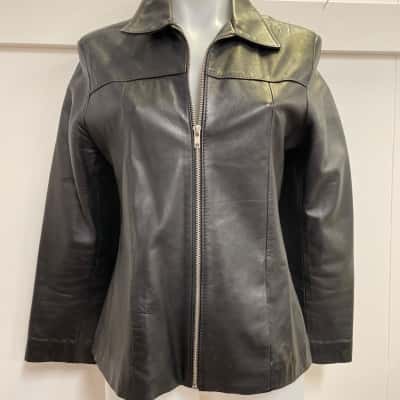  Valina a Leather Womens Black Zip Jacket