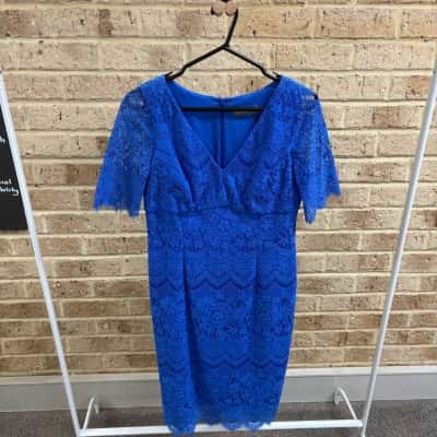 michaela Louisa Womens blue lace dress  Size 12 