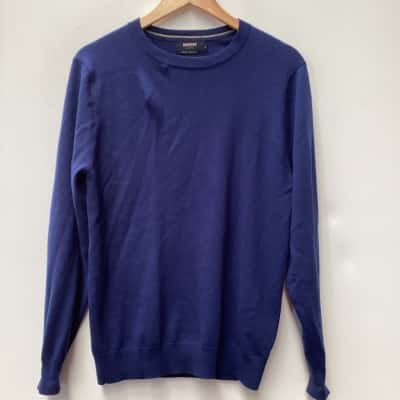   Barkers 100% MERINO WOOL Jumper Size S Navy Blue 