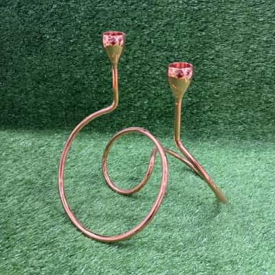Dusk Jocelyn Rose Gold Taper Candle Holder