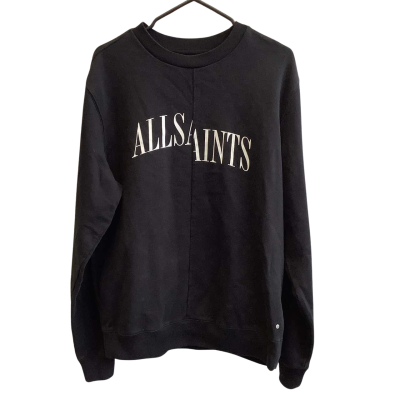 All Saints Men's Size S Oversized Crew Neck Jumper Black  