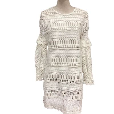  NEW - Five Paddington Size S Long Sleeve Sheer Lace Dress White 