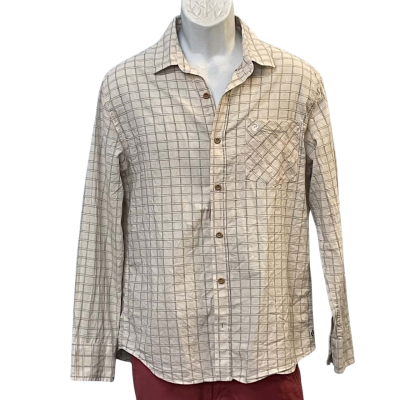 Denizen From Levi's Mens Size M Business/Long Sleeve Shirt Black/Cream/Pattern