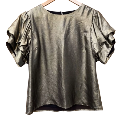 Seed Heritage Metallic Gold Blouse Size 8