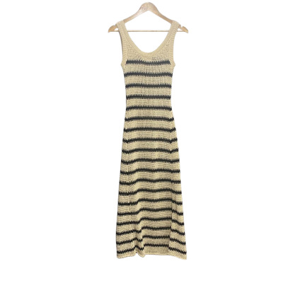 Dissh Womens  Size XS Knit Maxi Dress Beige / Black  