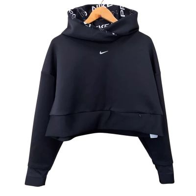 Nike Pro Dri-Fit Black Cropped Hoodie Size M