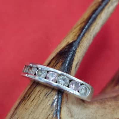  Womens Ring Pink  / Silver / White 