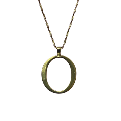 Vintage Womens Necklace Gold Tone O