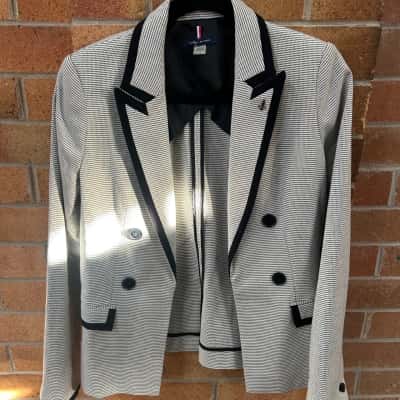 Tommy Hilfiger Womens  Size 4 Blazer Black  / White 