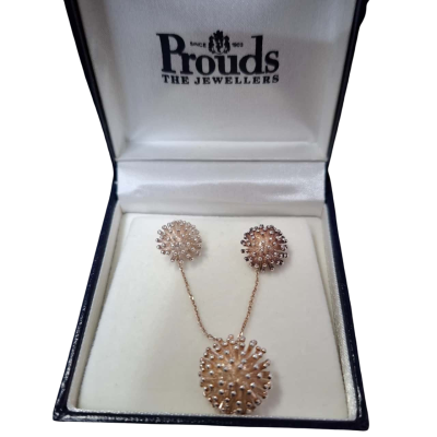 Prouds the Jewellers Womens 925 Silver Earrings & Necklace set ( Boxed)