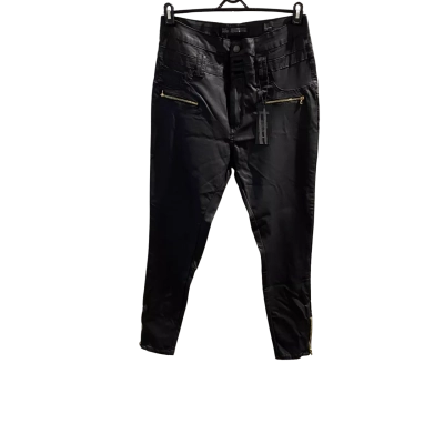 Chic  Womens  Size 14 / 16 Skinny Leg Pants Black  Leather Look