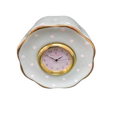 Royal Albert ‘Polka Rose’ Apple Green Desk / Mantle Clock