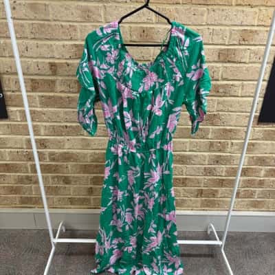 Katies Womens floral FLOUNCE SLEEVE MAXI Size 12 
