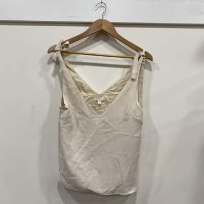 Kookai Womens  Size 34 Sleeveless Top Beige 
