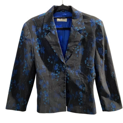Table Eight Womens  Size 10 Suit Jacket Black  / Blue Very Nice