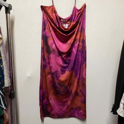 Showpo Womens  Size 18 Midi Dress Orange / Purple 