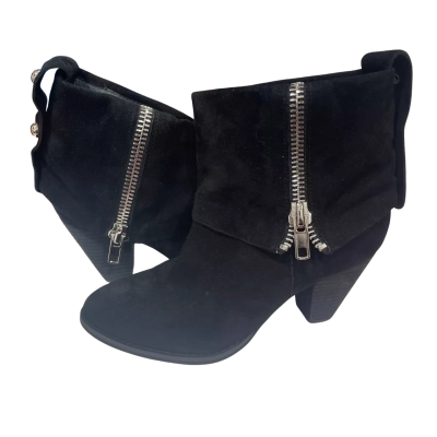 Wittner Black Leather Suede Boots Size 38 