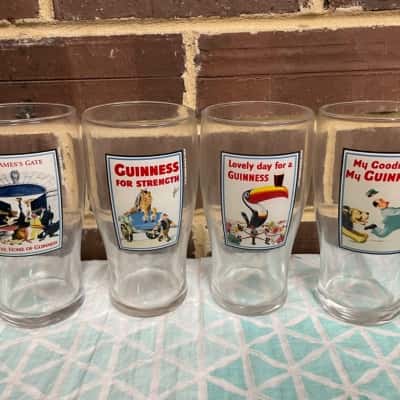 Vintage Guinness Beer Glasses