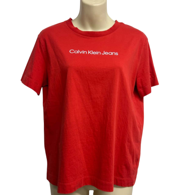 Calvin Klein Jeans Womens Size L Red T-Shirt