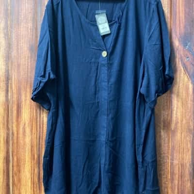 Autograph   Size 30 Navy Blue linen blend top new 