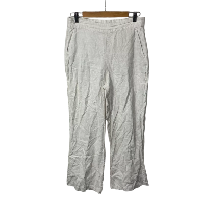 Sussan Womens Size 10 Natural 100% Linen Wide Leg Pants 