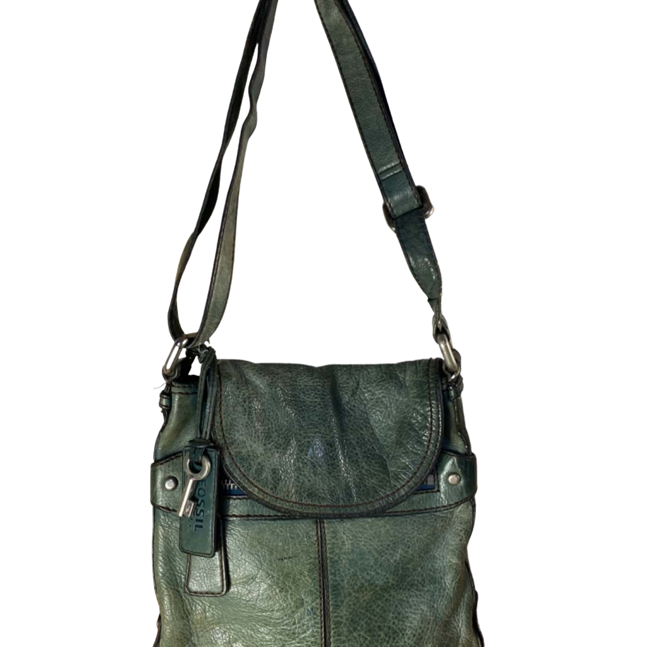 Fossil Womens Small Leather Handbag Blue (s)