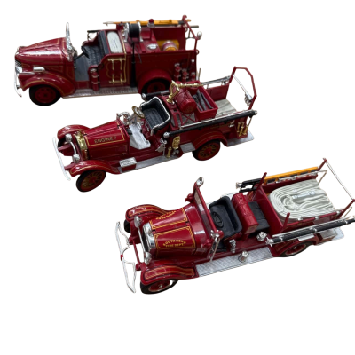 Set of 3 Vintage Fire Truck figurines 