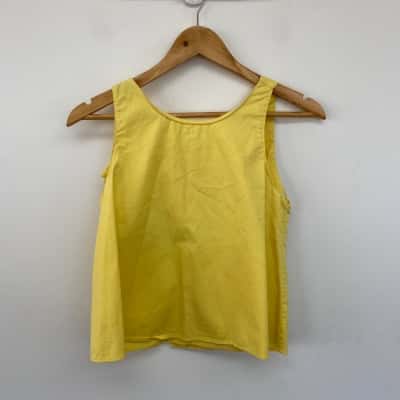 Zara Yellow SLeeveless Knot Detail Top  Size S 