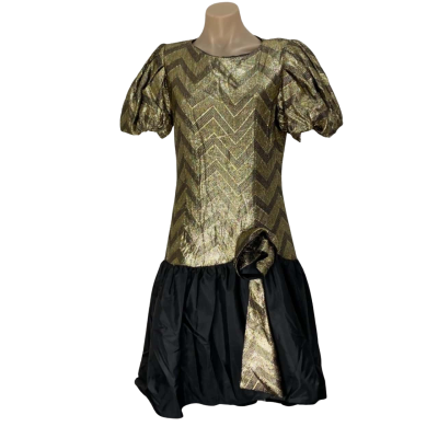 Vintage Leon Hoskin Womens Size 12 Gold Coloured Dress