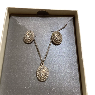 Millers Womens Earrings / Necklace Silver Set