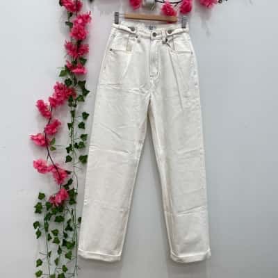 ZGY Womens High-Waisted Jeans Size 25 White 
