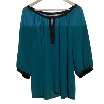 Autograph Womens  Size 14 Blouse Black  / Teal 