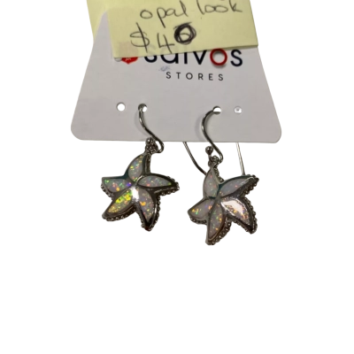 Silver 925 Starfish Earrings (maybe Opal) Opal look