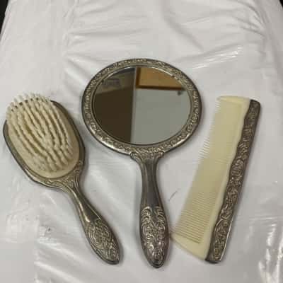 Vintage Silver Plated 3 piece Vanity Set