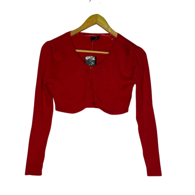 Vallen Womens  Size 10 Cropped Cardigan Red 