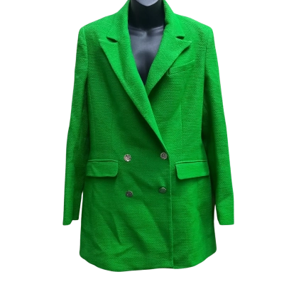New With Tags KAREN MILLEN Green Boucle Double Breasted Blazer in Size 8