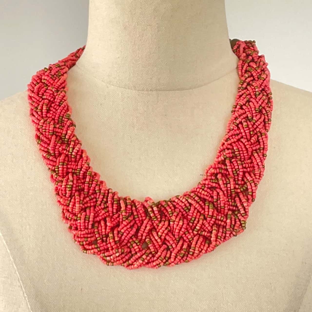 Disc Bead Necklace - Pink main image 0
