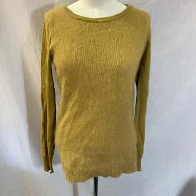 Witchery Size XS Crew Neck Jumper Yellow 