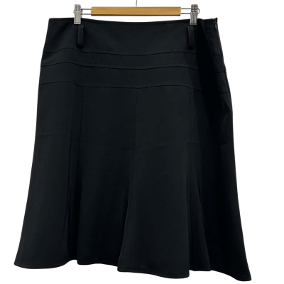 Jacqui-E Womens  Size 14 A-Line Skirt Black  