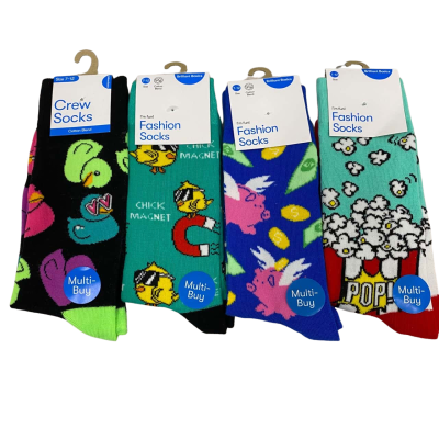 Brilliant Basics Unisex Fashion Socks (4 Pairs) Size 7-12 Multicoloured BNWT