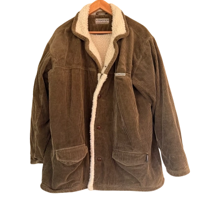 Vintage Surf* Strapper Surfing Australia.  Brown Cord Sherpa Jacket.   Size L 