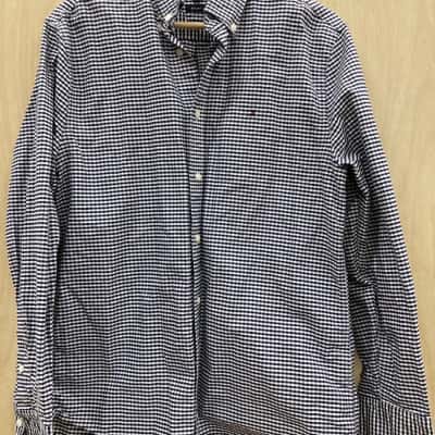 Tommy Hilfiger Mens  (8) Size L Checked Shirt Checked / Navy Blue 