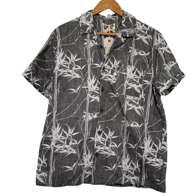 Topman Size L Dark Grey / White Button up Shirt