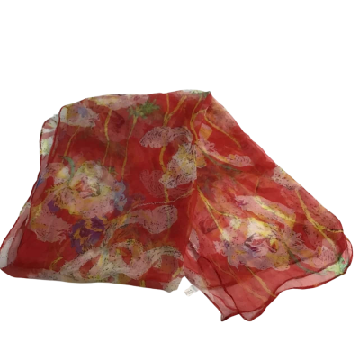 Womens One Size Silk Multicoloured Scarf