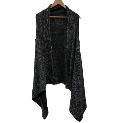 Veducci Womens Size 14 Sleeveless Cardigan Black / White 