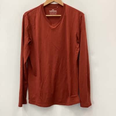 Kathmandu Mens  Size M Long Sleeve Shirt Burnt Orange 